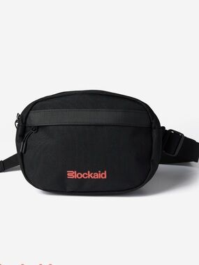 BLOCKAID Black Waist Bag with Coral Logo